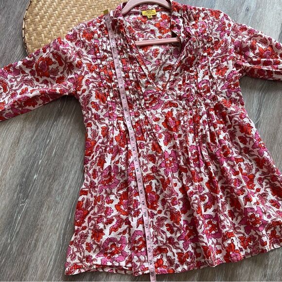 Roberta‎ roller rabbit signature beaded cotton blouse - Picture 2 of 8